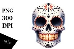 Watercolor Funny Halloween Skull | Clipart Product Image 3