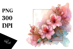 Small Stained Rhododendron Frame PNG Product Image 1