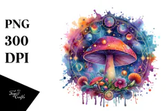 Vibrant Magical Mushroom Tarot, PNG Product Image 1