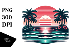 Retro Tropical Island Sunset, 20 oz Tumbler Product Image 1