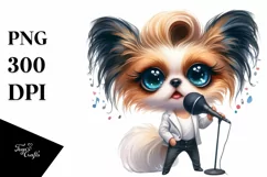 Colorful Papillon Pop Singer Caricature-like Clipart Product Image 3