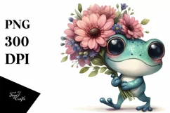 Baby Frog Watercolor Clipart Product Image 3