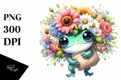 Baby Frog Watercolor Clipart Product Image 1