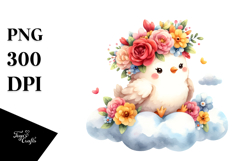 Cheerful Baby Chicken Sitting PNG Product Image 1
