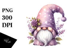 Gnome with Lilac Hat, Whimsical PNG Product Image 1