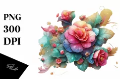 Watercolor Luxury Flower Love Splash Clipart Product Image 3