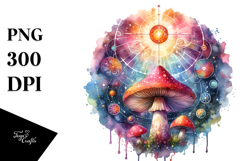 Vibrant Mushroom Tarot, Centered, PNG Product Image 1