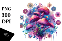 Vibrant Mushroom Tarot, Centered, PNG Product Image 1