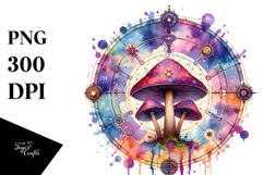 Vibrant Mushroom Tarot, Centered, PNG Product Image 1
