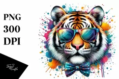 Quirky Colorful Artistic Tiger | Sublimation | Clipart Product Image 3