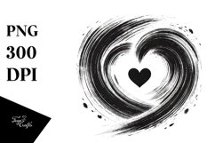 Simple Paintbrush Style Heart PNG Product Image 1