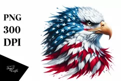 Detailed Patriotic Bald Eagle in USA Colors Product Image 3