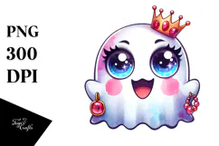 Goofy Cute Ghost with es, Transparent PNG Product Image 1
