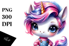 Vibrant Unicorn with Cool Haircut PNG Product Image 1