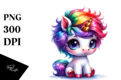Vibrant Unicorn with Cool Haircut PNG Product Image 1