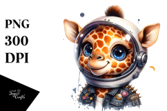Cute Baby Giraffe with Punk Look, PNG Product Image 1