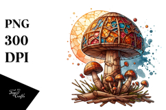 Detailed Wooden Stained Mushroom PNG Product Image 1