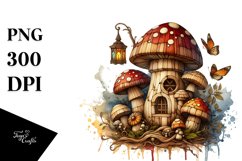 Detailed Wooden Stained Mushroom PNG Product Image 1