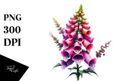 Shiny Foxglove Watercolor Splash | Sublimation Clipart Product Image 1