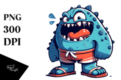 Mischievous Monster with Beachwear, PNG Product Image 1