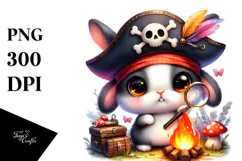 Vibrant Crazy Cute Baby Rabbit PNG Product Image 1