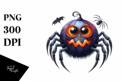 Funny Watercolor Haloween Spider | Haloween Clipart Product Image 3