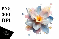 Pastel Daffodil Watercolor Splash PNG Product Image 3