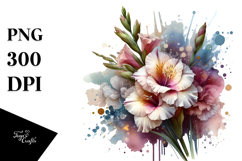 Elegant Gladiolus with Golden Insertions, Transparent PNG Product Image 1