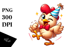 trending chicken with Party Hat PNG Product Image 1