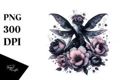 Gothic Fairy on Flower PNG Product Image 1