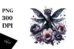 Gothic Fairy on Flower PNG Product Image 1