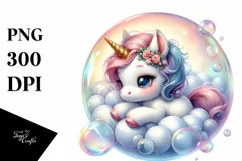 Baby Unicorn in Bubble | Sublimation | Clipart Product Image 3