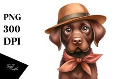 Watercolor Labrador Wearing Tie | Clipart Product Image 1