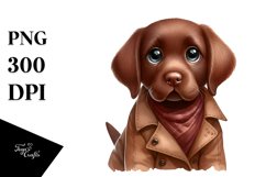 Watercolor Labrador Wearing Tie | Clipart Product Image 1