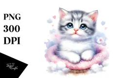 Cute Baby Cat with Big Eyes PNG Product Image 1