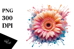 Gerbera with Metallic Insertions PNG Product Image 1