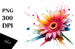 Gerbera with Metallic Insertions PNG Product Image 1