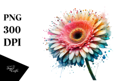 Gerbera with Metallic Insertions PNG Product Image 1