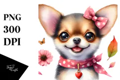Cute Happy Chihuahua with Big Eyes PNG Product Image 1