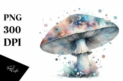 Mystical Celestial Mushroom Watercolor PNG Product Image 1