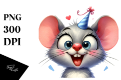Ridiculously Cute Mouse with Party Hat, Trending on Product Image 1