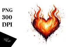 Heart made of fire PNG Product Image 1