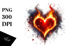 Heart Made of Fire PNG Product Image 1