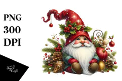 Detailed Christmas Gnome PNG Product Image 1