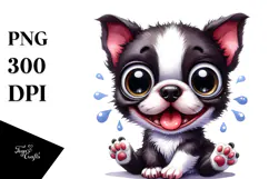 cute Boston Terrier with Sunglasses, High-Res PNG Product Image 1