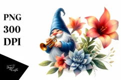 Gnome with Hawaiian Flowers | Sublimation | Clipart Product Image 1