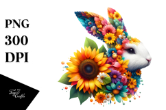 Vibrant Watercolor Bunny Abstract PNG Product Image 1