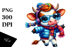 Watercolor Dancing Cow, Transparent PNG Product Image 1