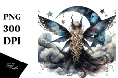 Gothic Fairy on a Cloud, PNG Product Image 1