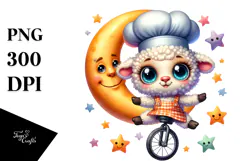 Vibrant Goofy Cute Baby Lamb PNG Product Image 1